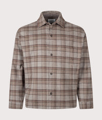 Relaxed Box Fit Dress Shirt: Brown Check 