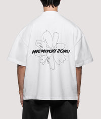 Oversized Box Fit Wildflower T-Shirt: White 