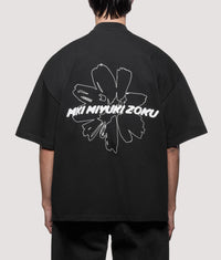 Oversized Box Fit Wildflower T-Shirt: Black 