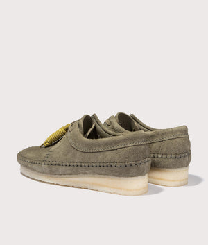 Clarks Weaver Suede in Pale Khaki back Shot at EQVVS