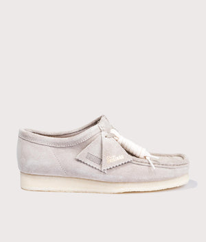 Clarks Wallabee Suede in Pale Grey Side Shot at EQVVS