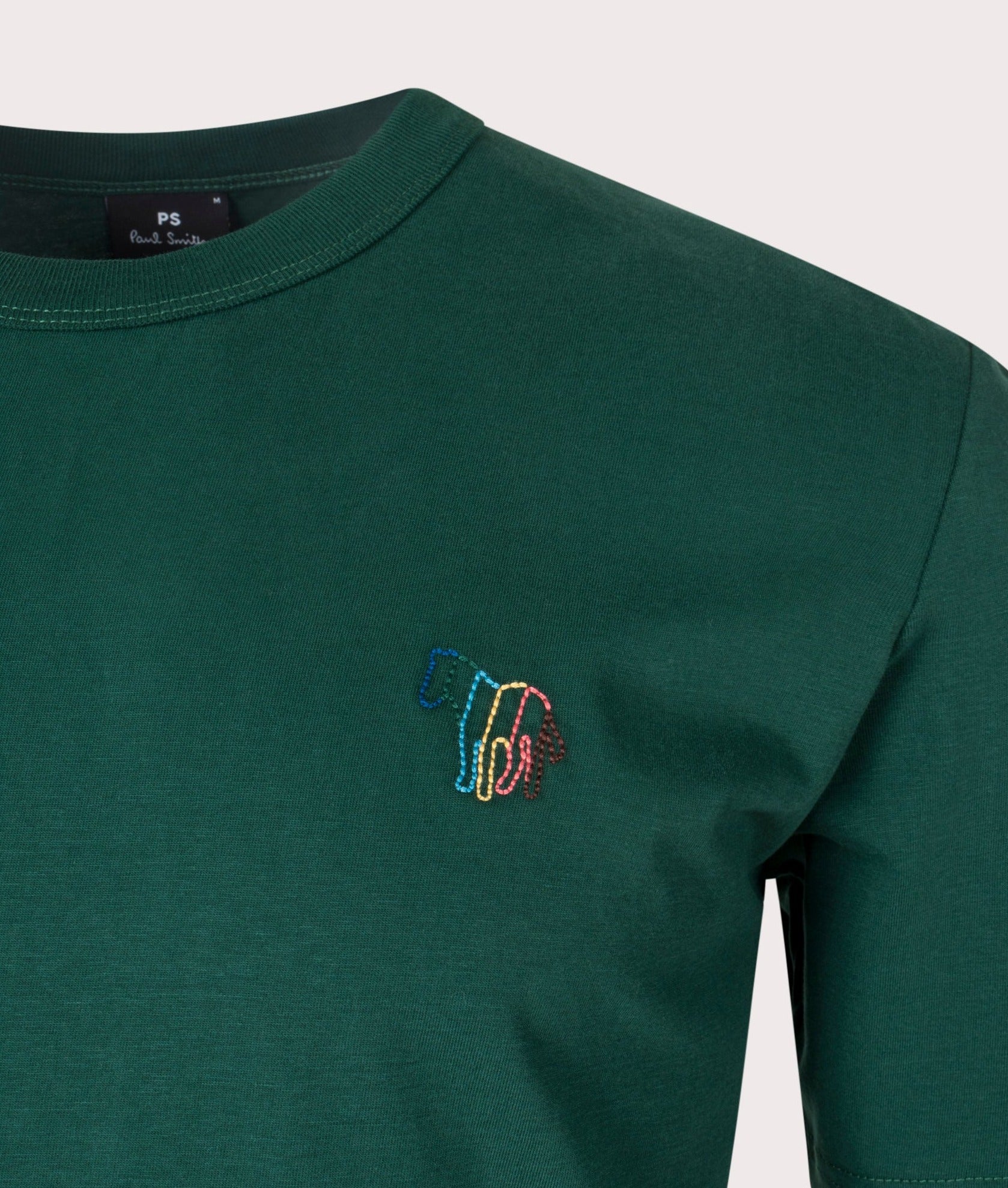 Hollow-Broad-Stripe-Zebra-Emblem-T-Shirt-Bottle-Green-PS-Paul-Smith-EQVVS