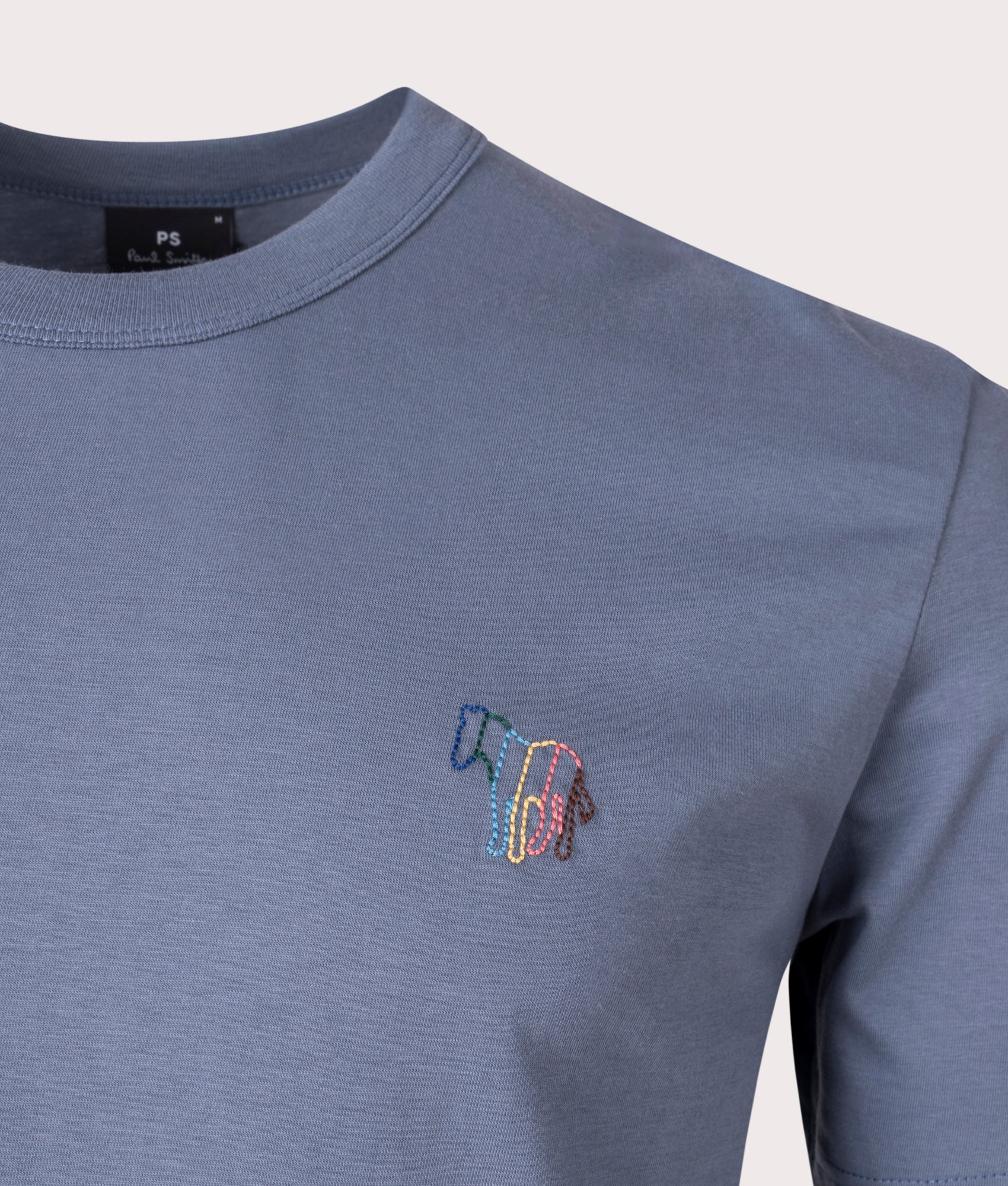 Hollow-Broad-Stripe-Zebra-Emblem-T-Shirt-Greyish-Blue-PS-Paul-Smith-EQVVS