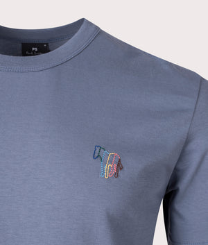 Hollow-Broad-Stripe-Zebra-Emblem-T-Shirt-Greyish-Blue-PS-Paul-Smith-EQVVS