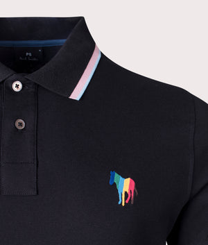 Zebra Emblem Polo Shirt, Black, PS Paul Smith, EQVVS, Mannequin Detail Shot.