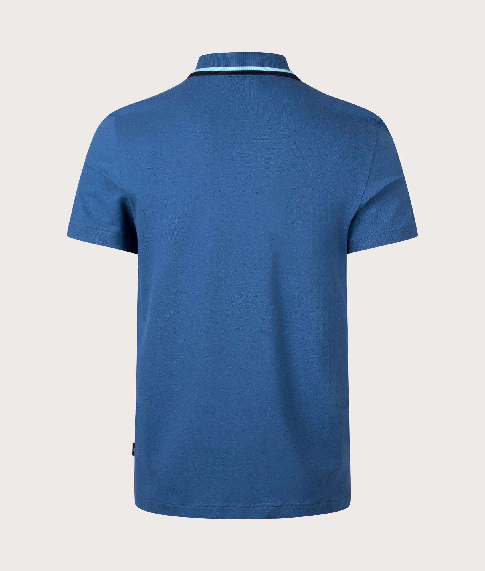 PS Paul Smith Quarter Zip Polo Shirt in Indigo Blue Back Shot at EQVVS