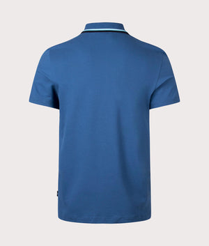 PS Paul Smith Quarter Zip Polo Shirt in Indigo Blue Back Shot at EQVVS
