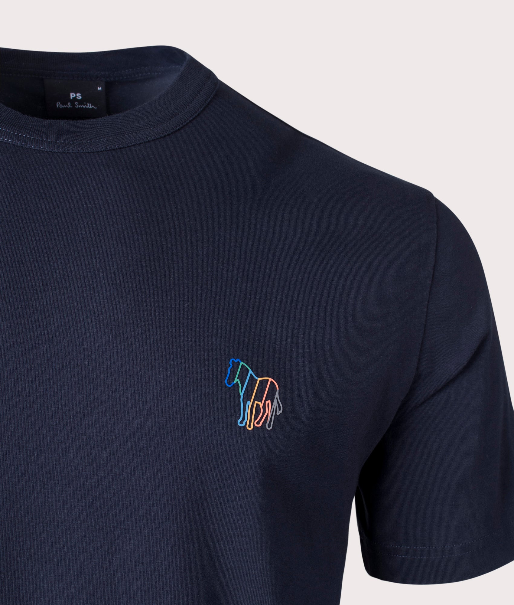 Zebra Motif T-Shirt Very Dark Navy, PS Paul Smith, EQVVS, Mannequin Detail Shot
