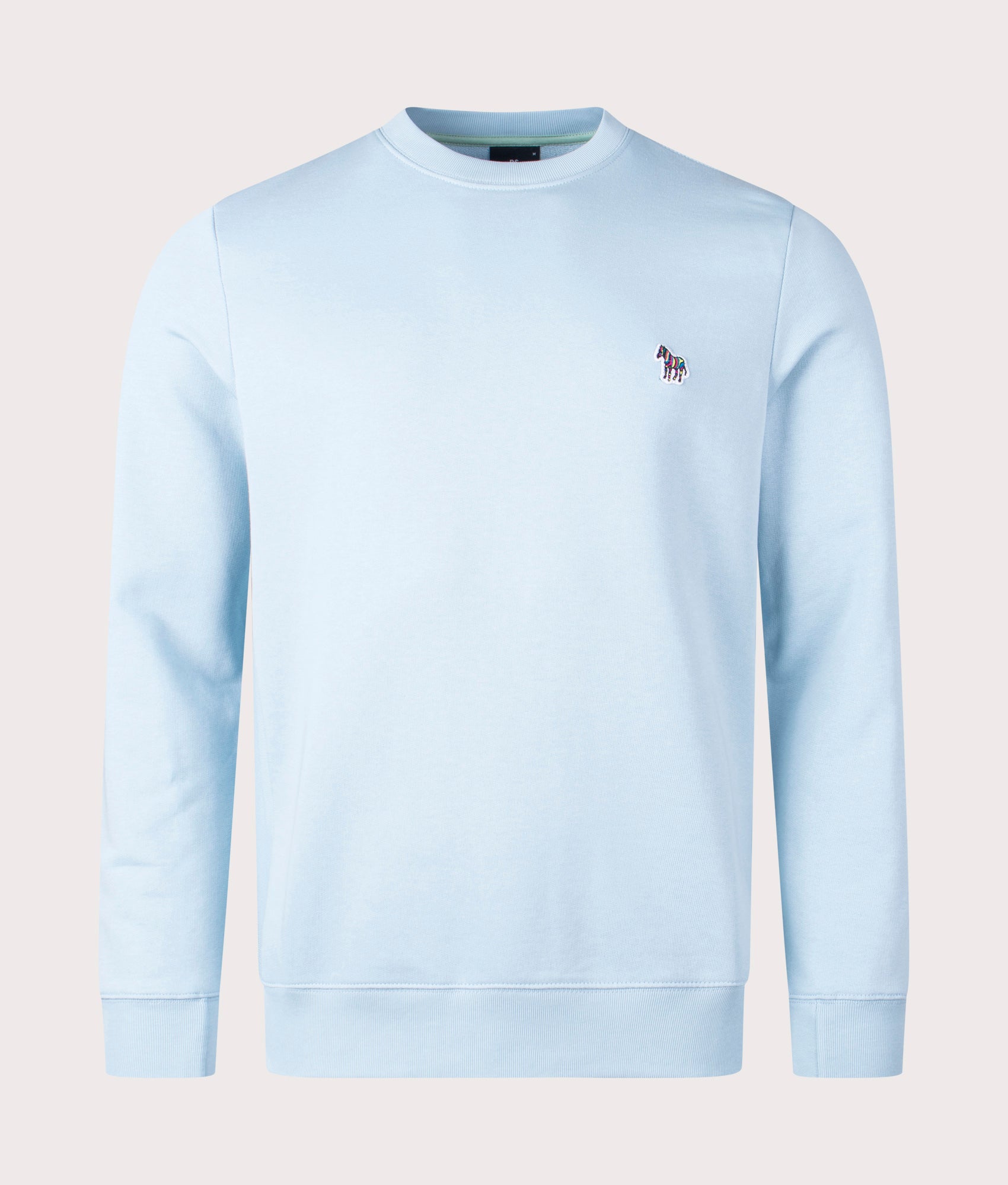 Zebra Badge Sweatshirt Light Blue, PS Paul Smith, EQVVS, Mannequin front shot