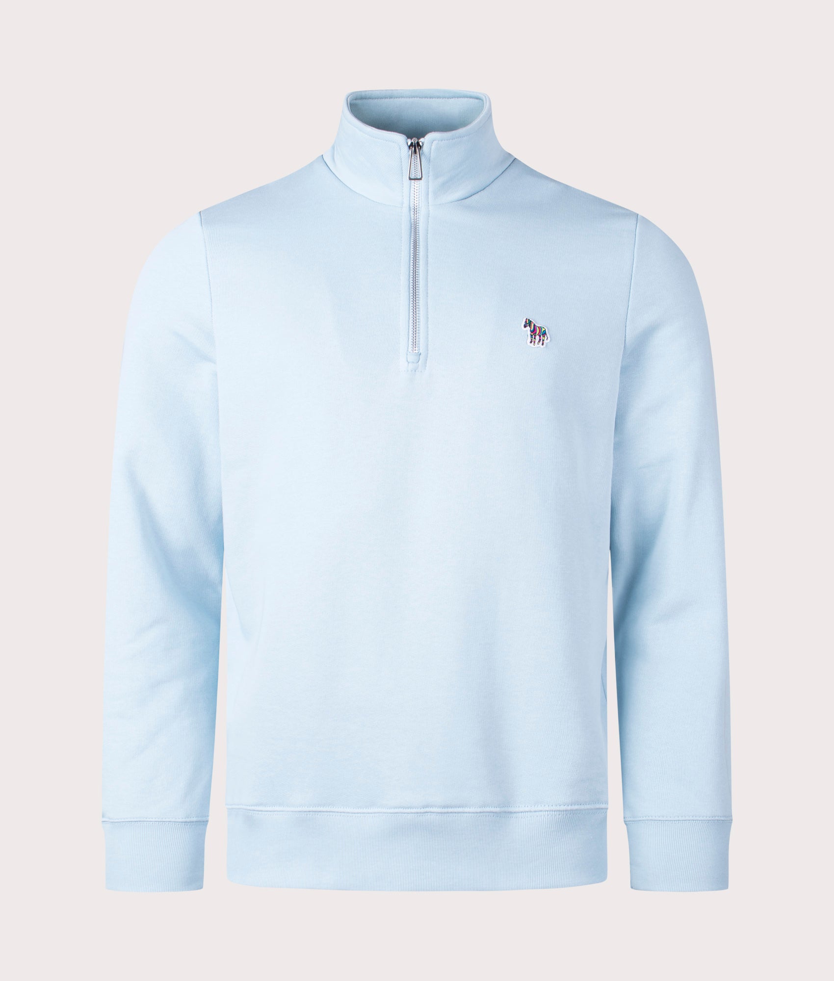 Quarter Zip Zebra Sweatshirt Cobalt Blue, PS Paul Smith, EQVVS, front shot