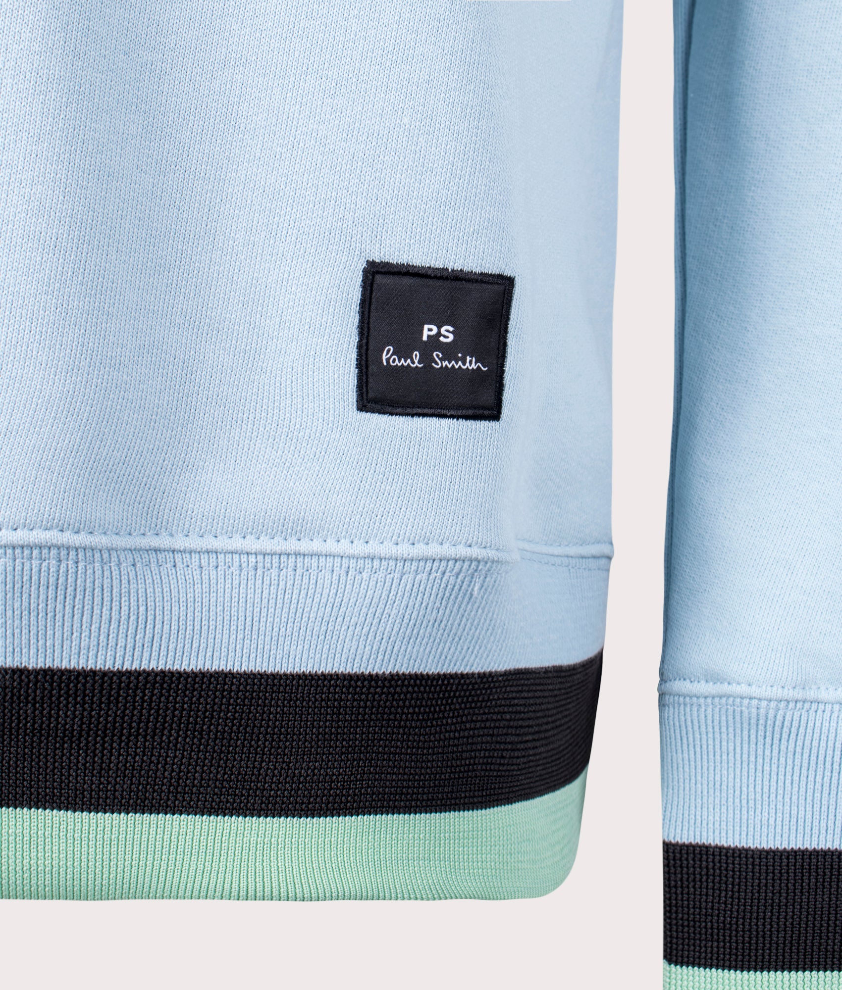 Contrast Ribbed Sweatshirt Cobalt Blue PS Paul Smith, EQVVS, Mannequin detail shot