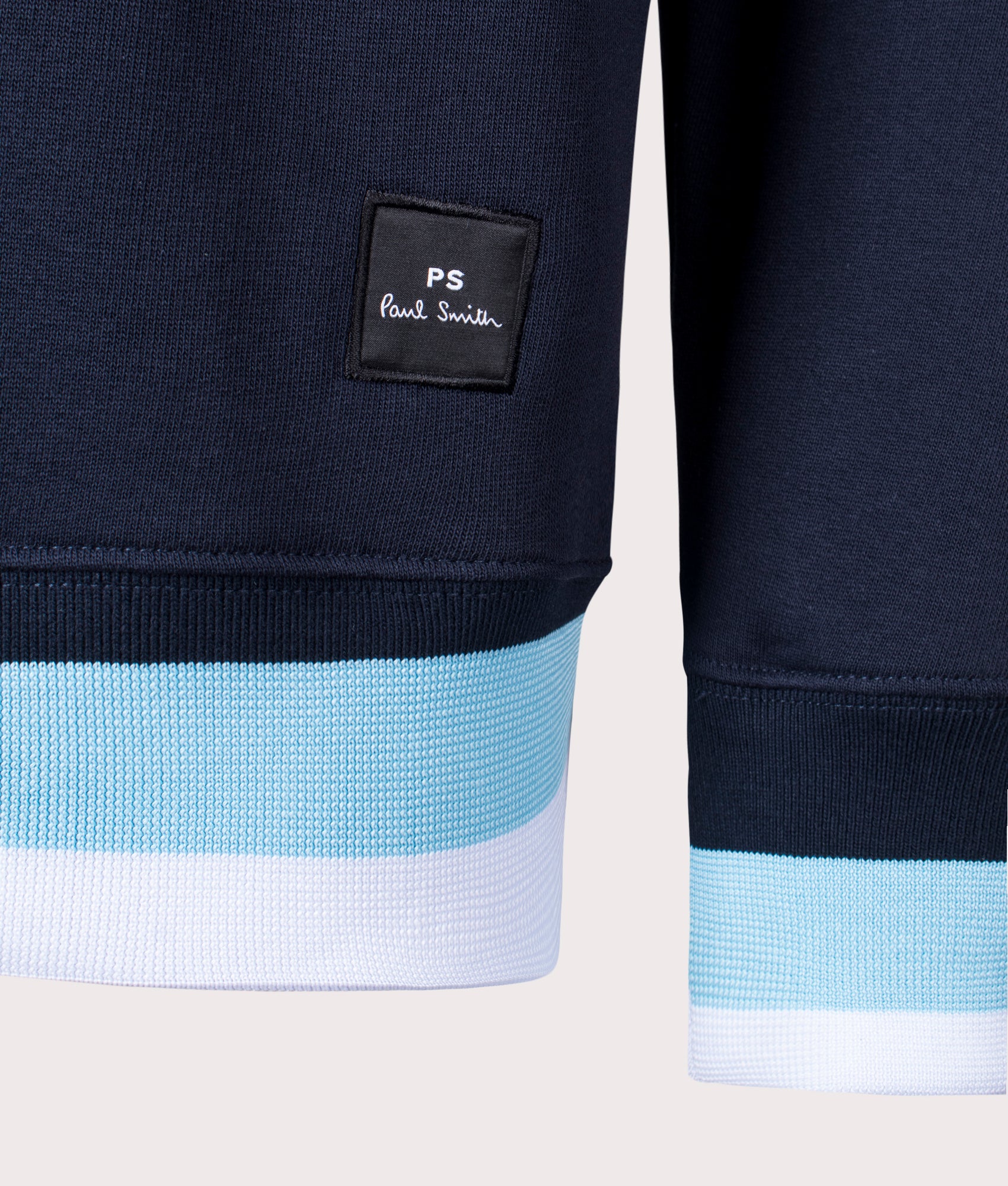 Contrast Ribbed Sweatshirt Very Dark Navy, PS Paul Smith, EQVVS, Mannequin detail Shot
