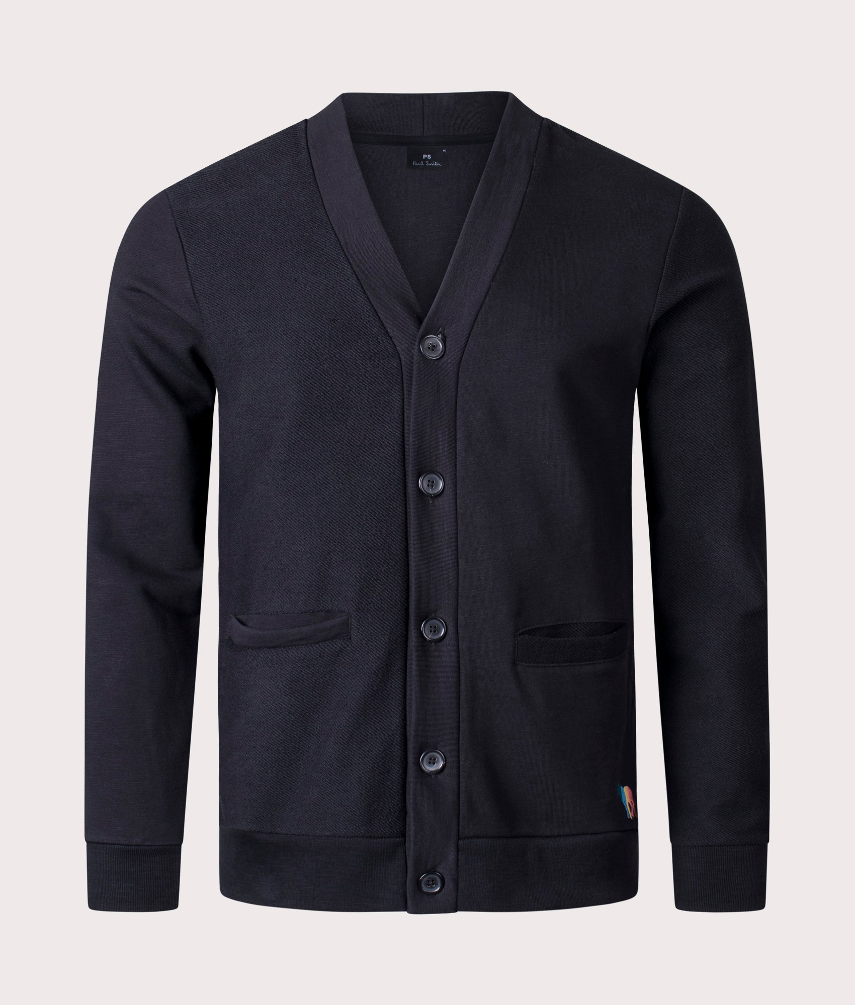 Zebra Broad Stripe Cardigan, Black, PS Paul smith, EQVVS, Mannequin Front 