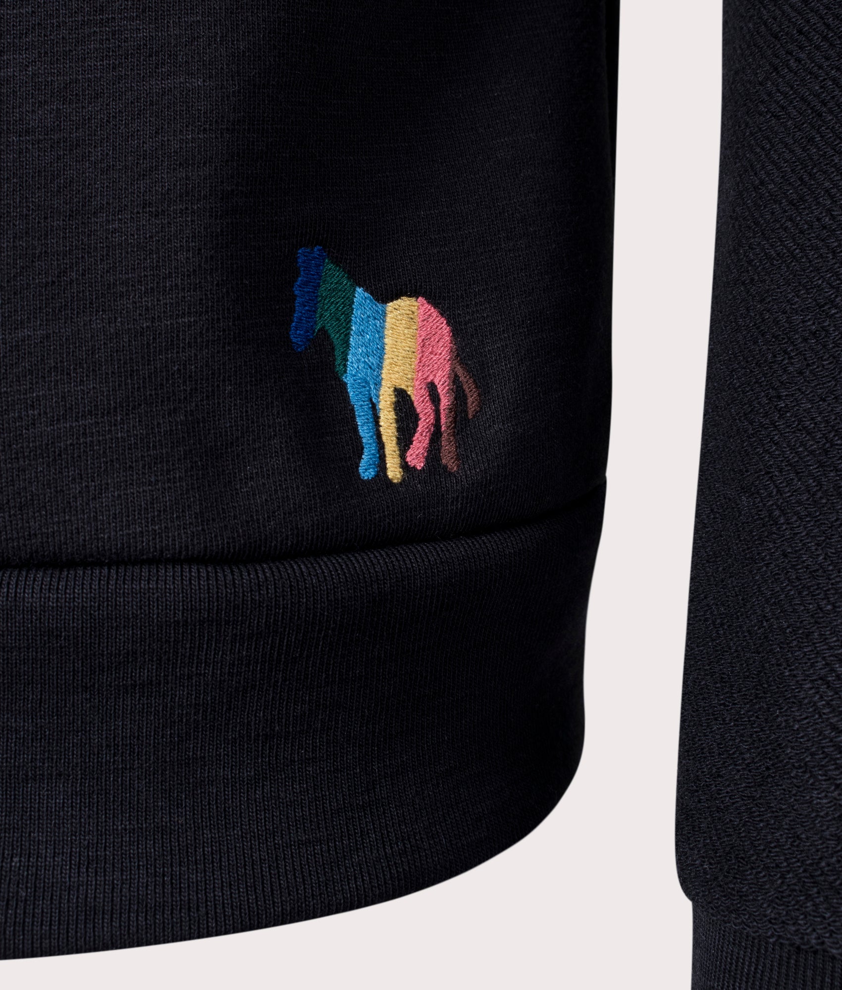 Zebra Broad Stripe Cardigan, Black, PS Paul smith, EQVVS, Mannequin Detail 