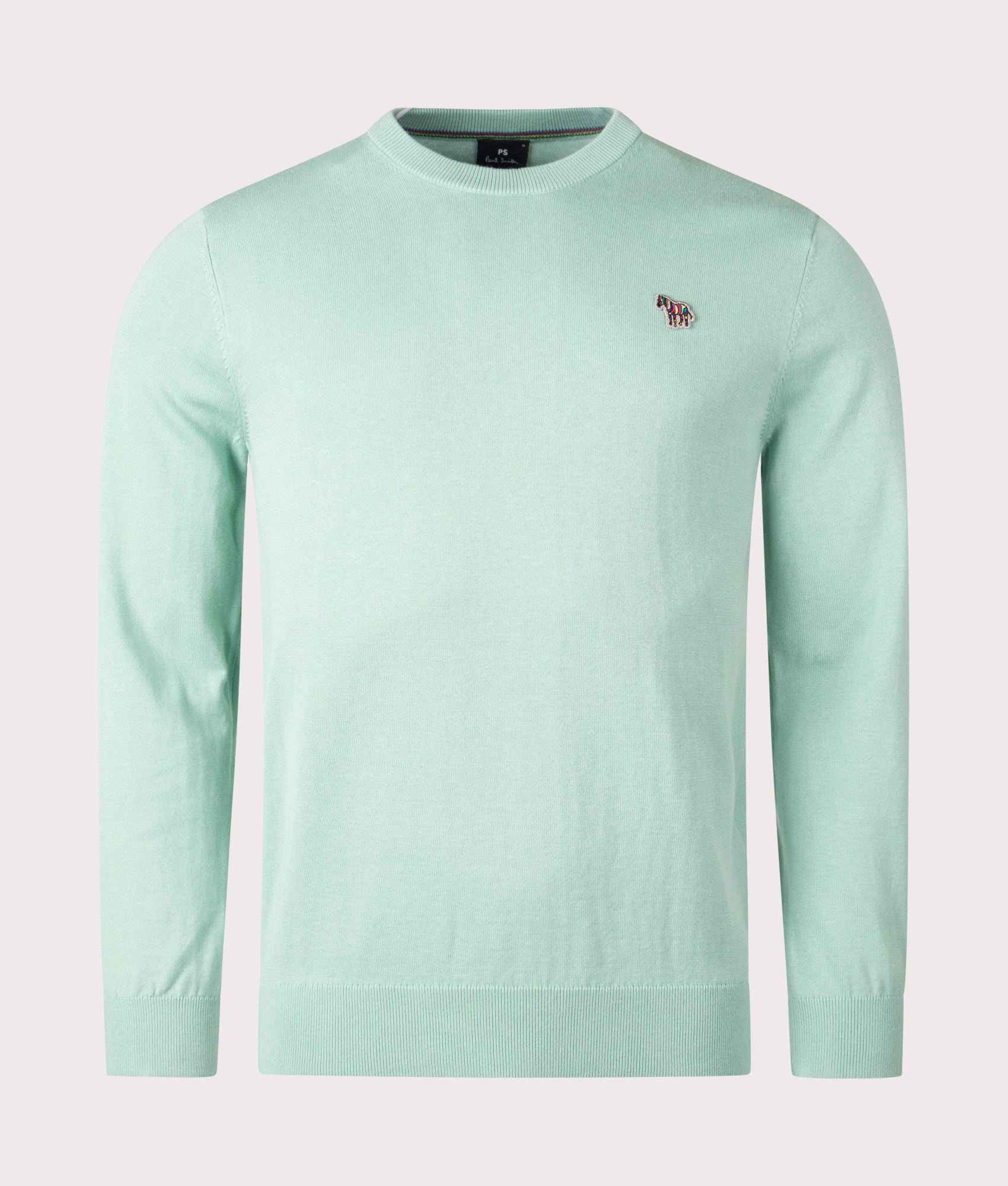 Zebra Badge Knit Jumper, Green, PS Paul Smith, EQVVS, Mannequin Front