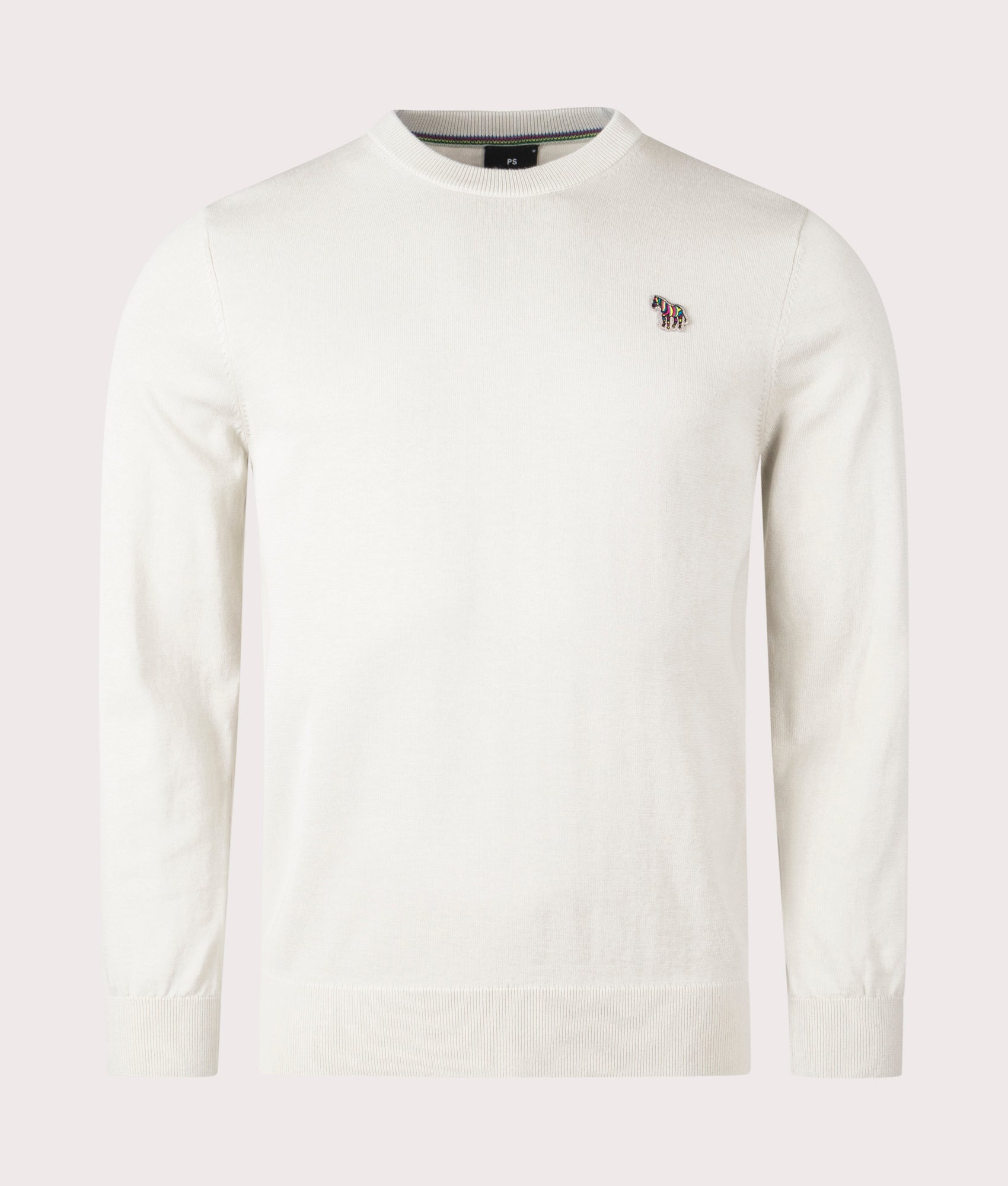 Zebra Badge Knit Jumper Grey, PS Paul Smith, EQVVS, Mannequin front shot