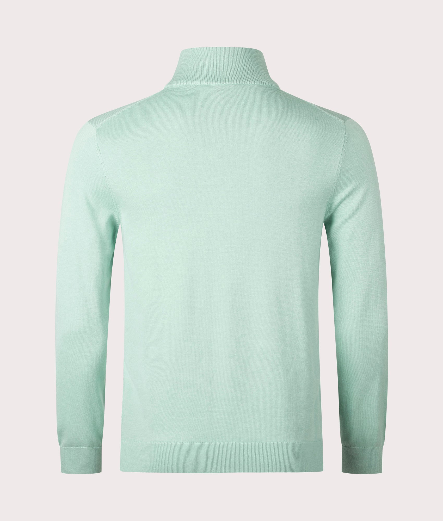 Quarter Zip Zebra Badge Knit Jumper Green, PS Paul Smith, EQVVS, Mannequin back 