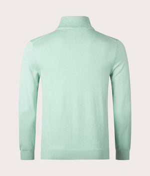 Quarter Zip Zebra Badge Knit Jumper Green, PS Paul Smith, EQVVS, Mannequin back 