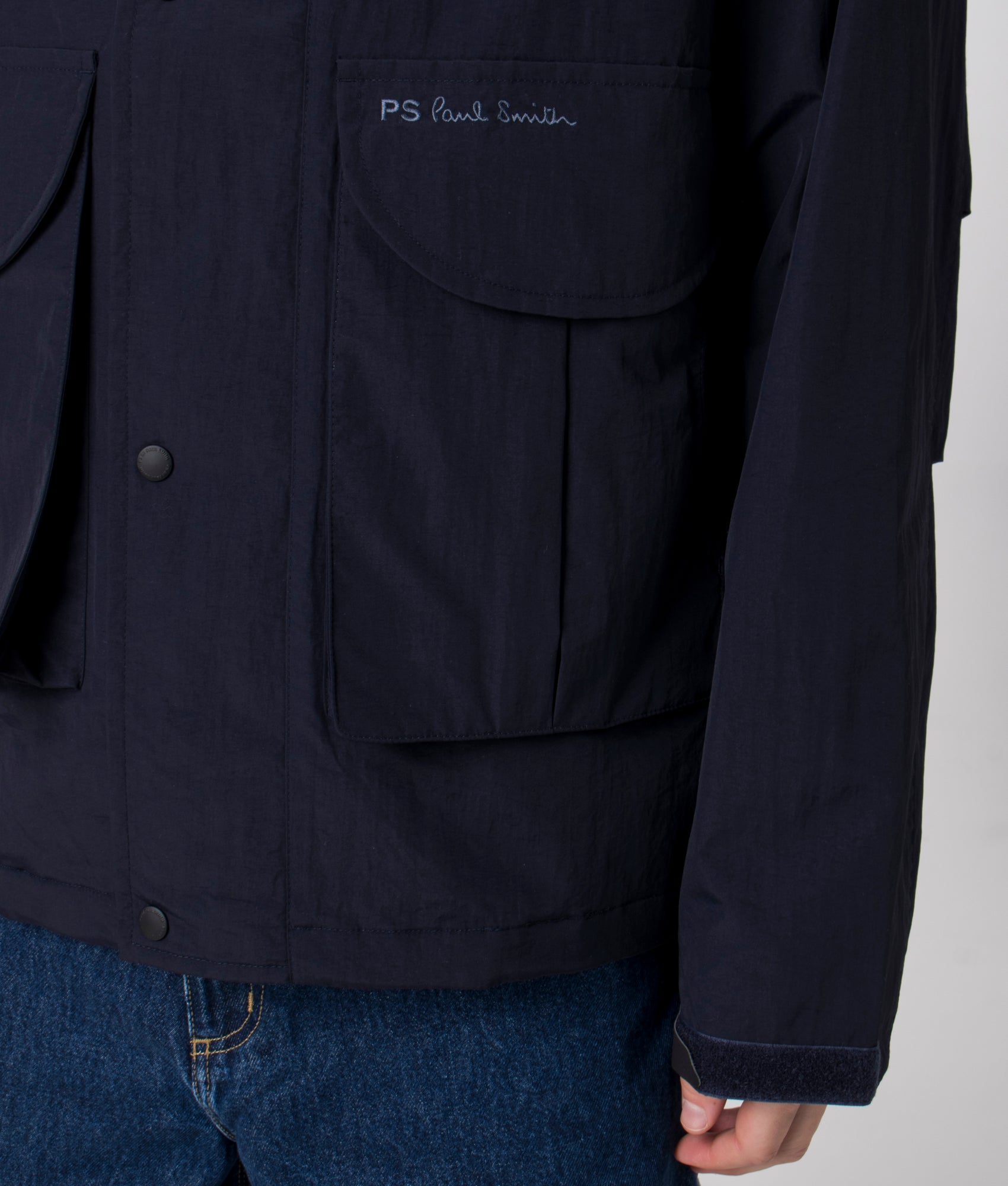 PS Paul Smith Fishing Jacket Very Dark Navy Zip Up Details EQVVS