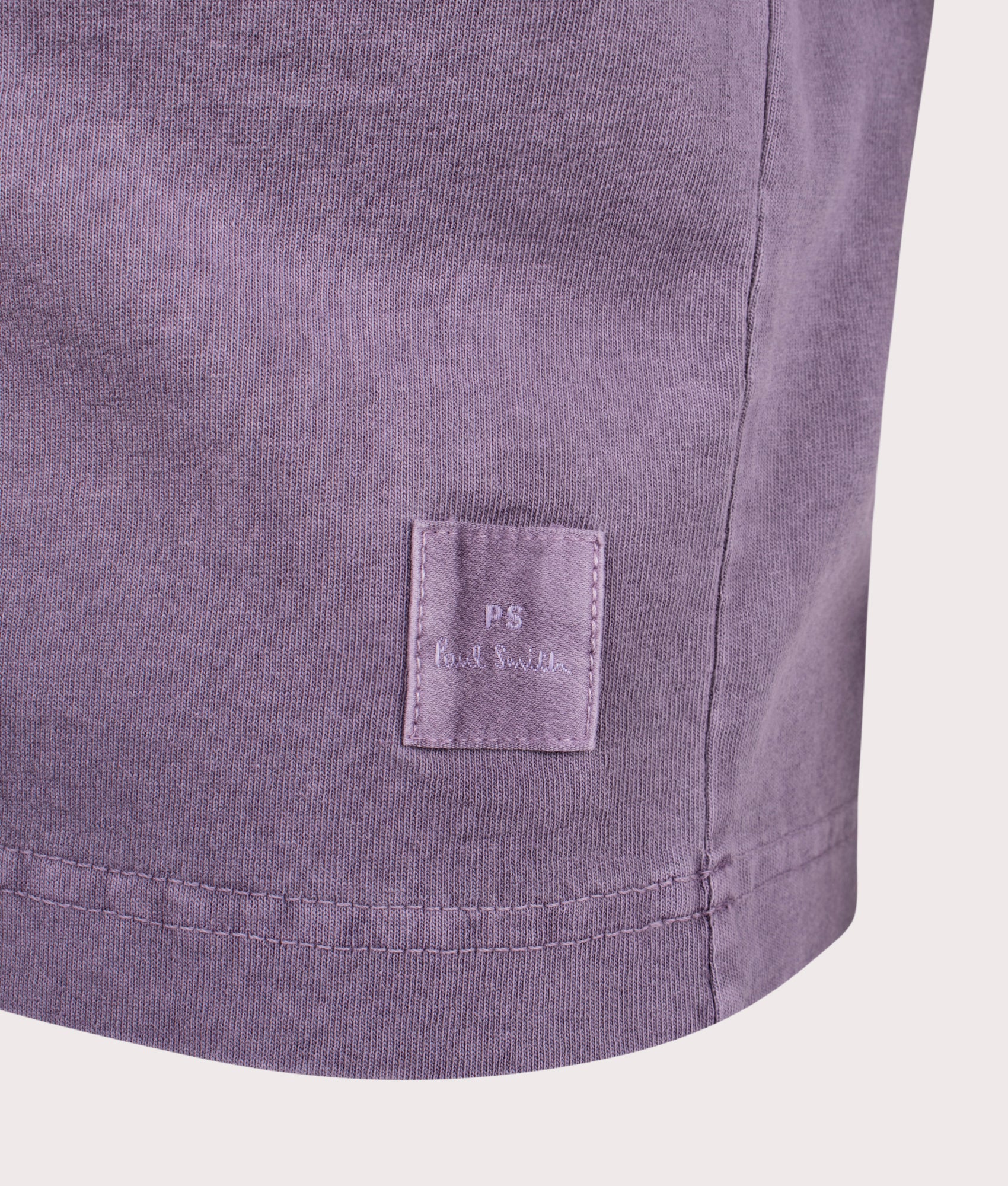 Acid Wash T-Shirt in Mauve by PS Paul Smith. EQVVS Detail Shot.