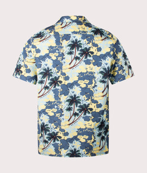PS Paul smith Relaxed Fit Short Sleeve Floral Print Shirt n 40 light blue back  shot at EQVVS