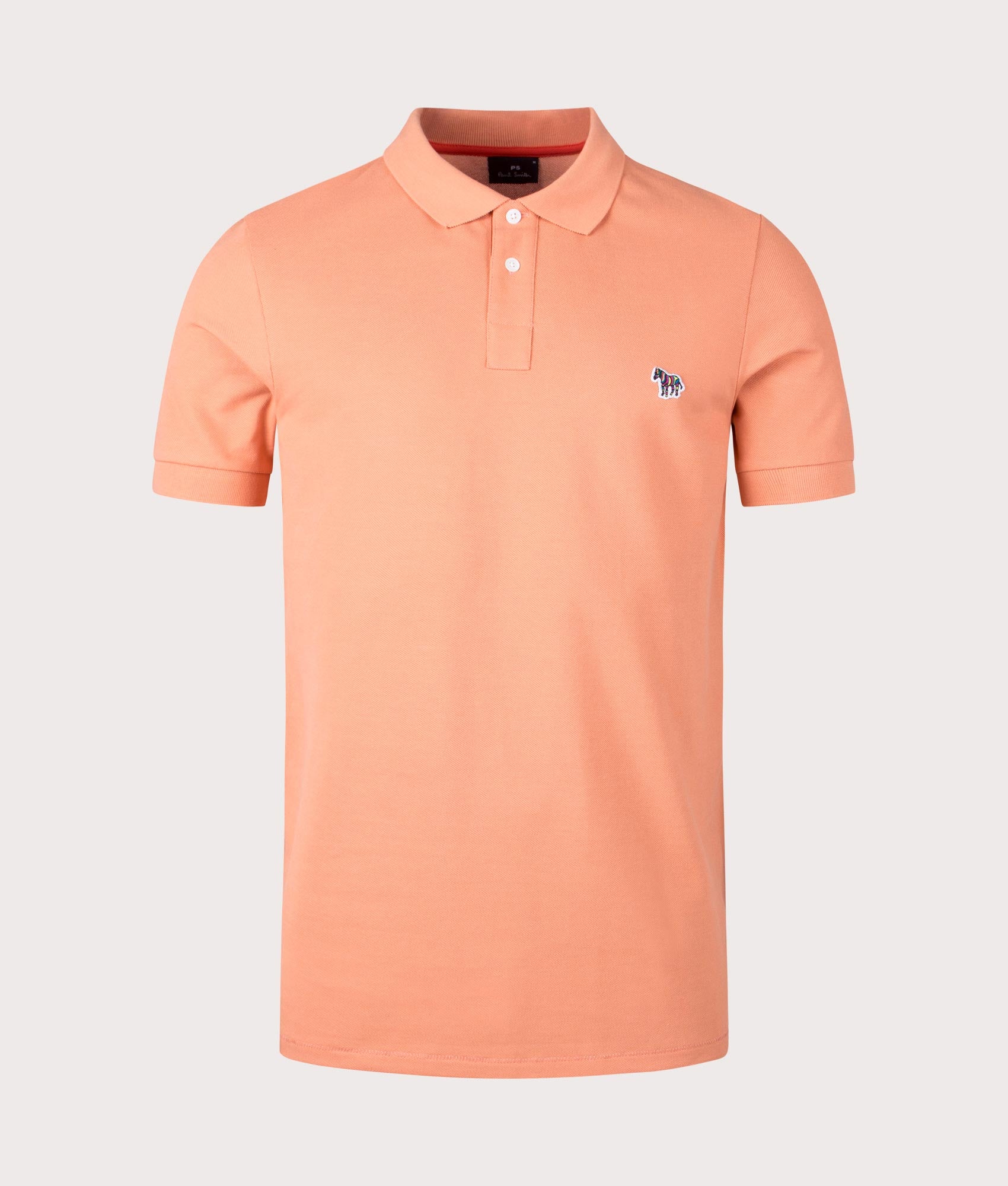 PS Paul Smith Zebra Polo Shirt in Goose Beak Orange made of 100% Organic Cotton Front Shot EQVVS