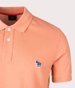 PS Paul Smith Zebra Polo Shirt in Goose Beak Orange made of 100% Organic Cotton Detail Shot EQVVS