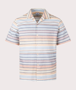 PS Paul Smith Casual Fit Stripe Shirt in 92 Multi coloured front shot at EQVVS