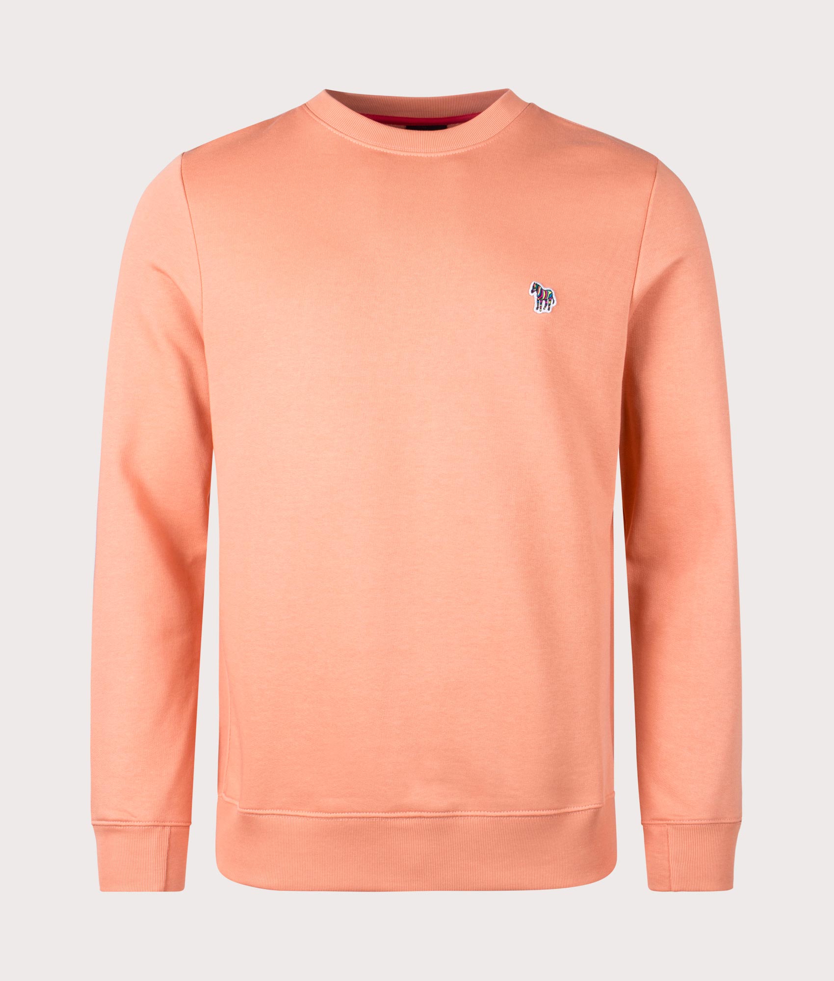 PS Paul Smith Zebra Sweatshirt in Goose Beak Orange 100% Cotton Front Shot at EQVVS