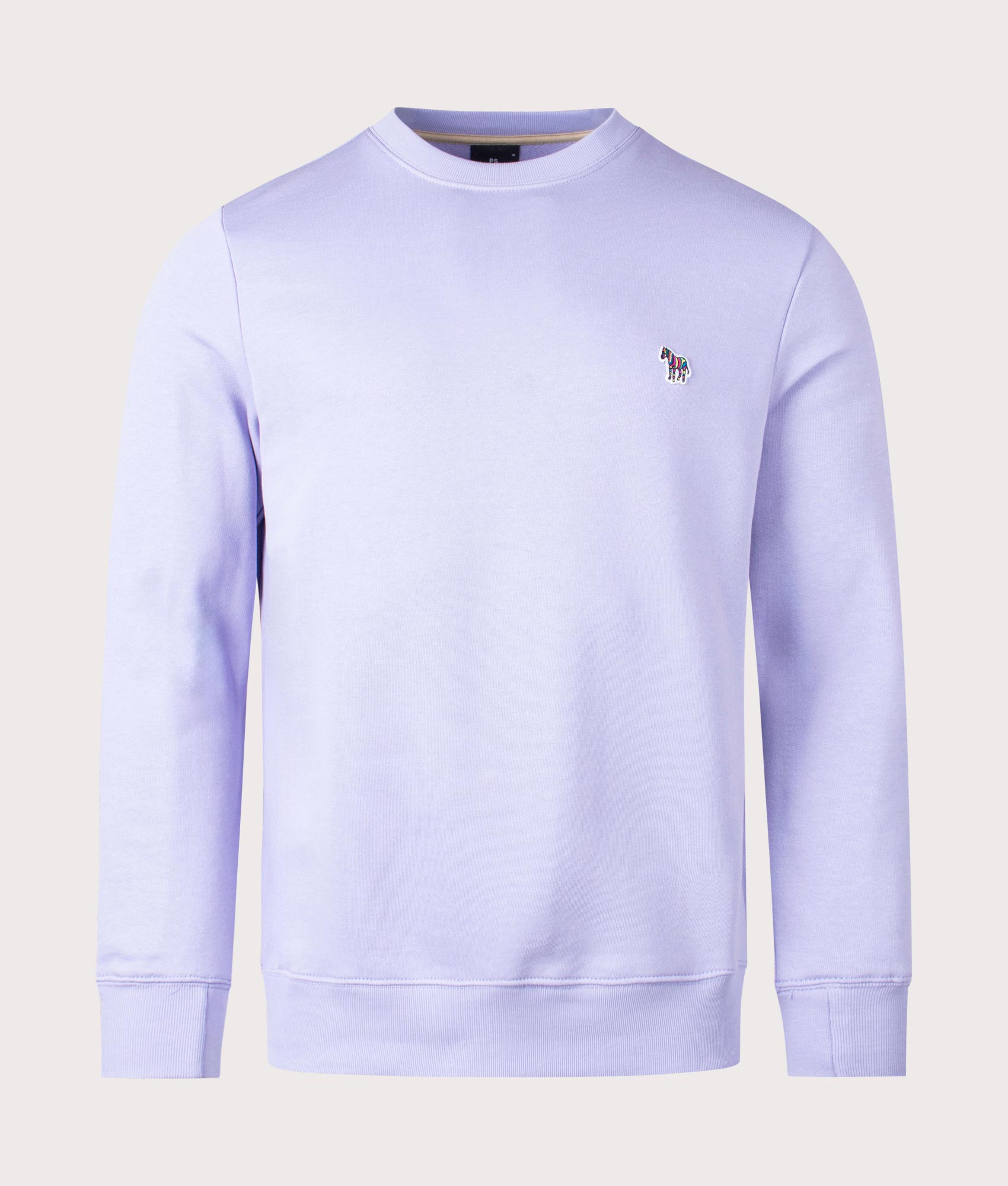 PS Paul Smith Zebra Sweatshirt in Lilac Purple, 100% Organic Cotton Front Shot at EQVVS