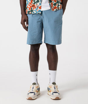 Drawstring Shorts in Greyish Blue by PS Paul Smith. EQVVS Front Angle Shot