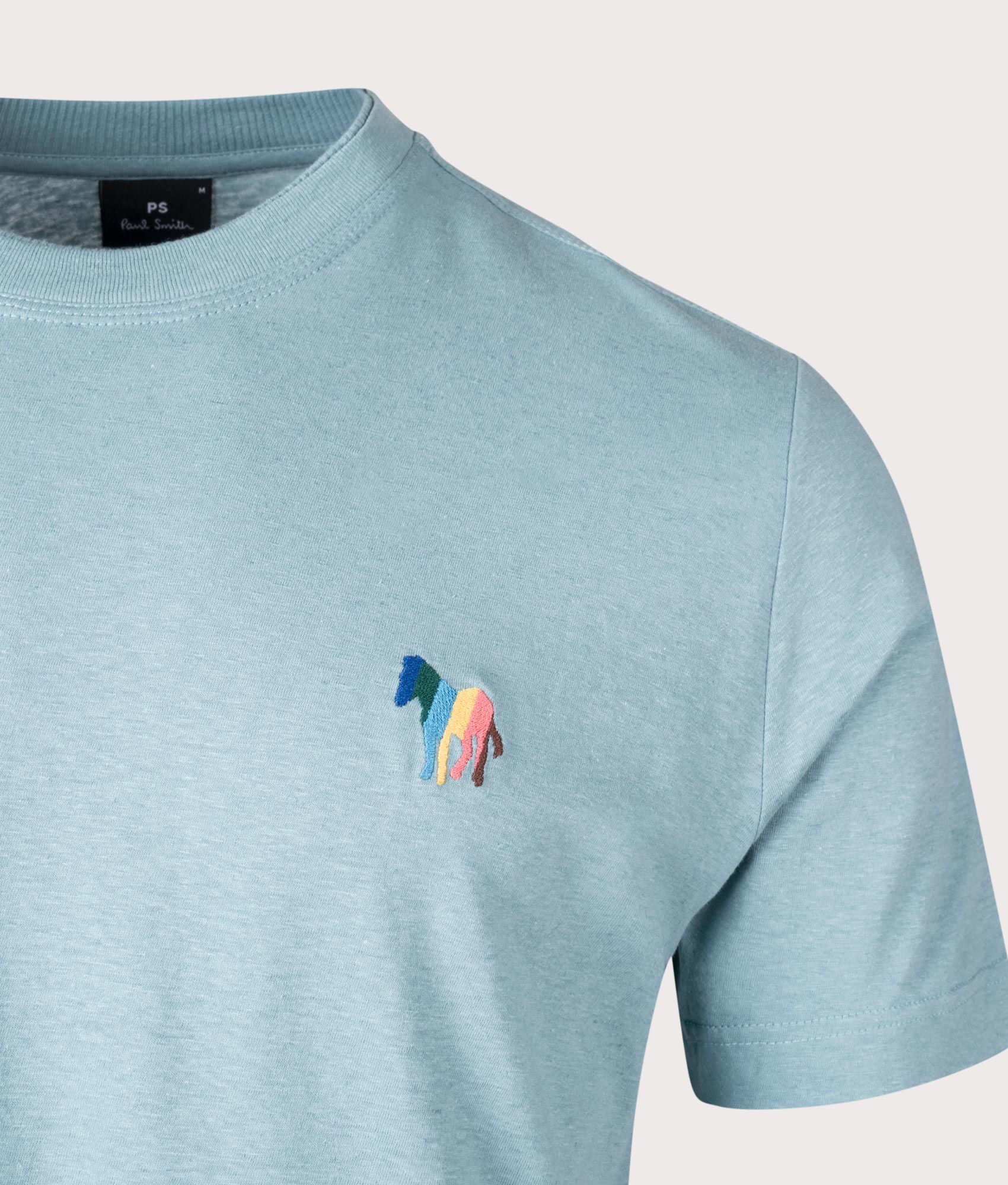 PS Paul Smith Broad Zebra T-Shirt in Blue Detail Shot at EQVVS