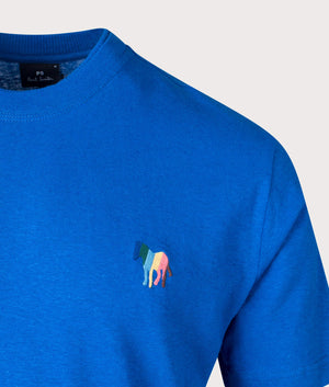 PS Paul Smith Broad Zebra T-Shirt in Cobalt Blue Detail Shot at EQVVS