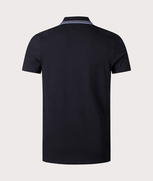 PS Paul Smith Zip Neck Polo Shirt with white Collar Detail Back Shot at EQVVS