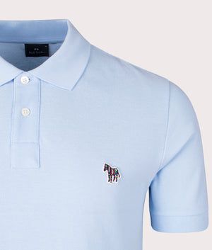 Zebra Polo Shirt in Light Blue by PS Paul Smith. EQVVS Detail Shot