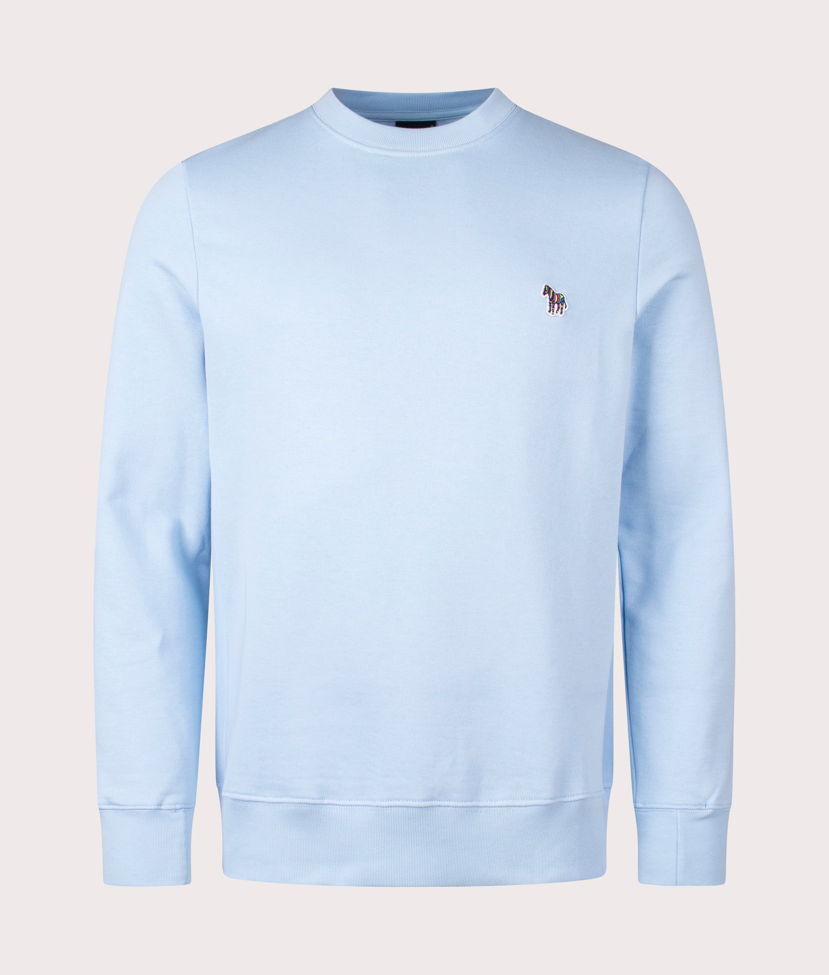 PS Paul Smith Zebra Sweatshirt in Light Blue at EQVVS Menswear. Front shot.