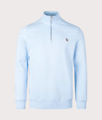 Long Sleeve Quarter Zip Zebra Sweatshirt: 41E Light Blue 