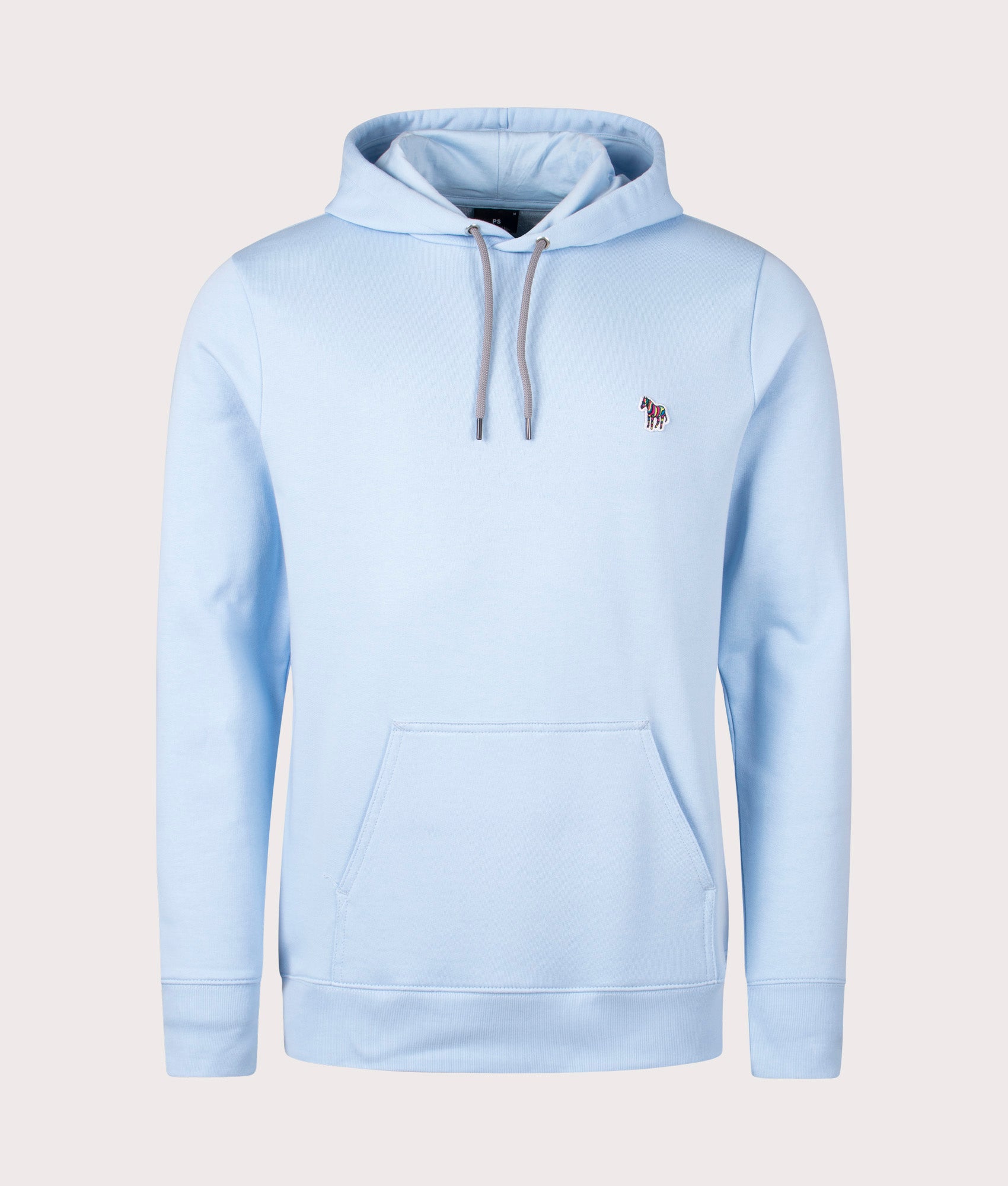 PS Paul Smith Zebra Hoodie in Light Blue at EQVVS Menswear. Front shot.