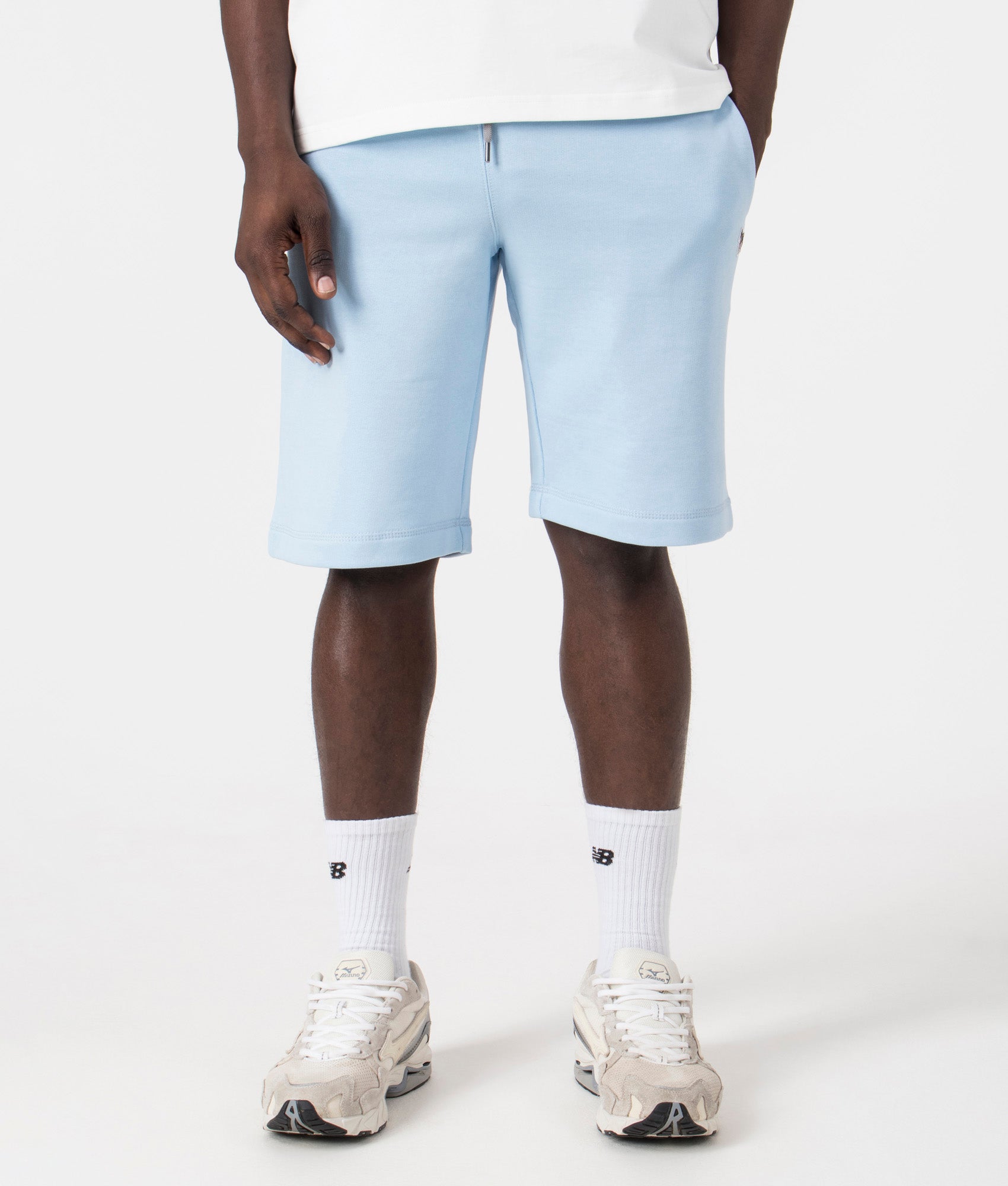 Zebra Shorts in Light Blue by PS Paul Smith. EQVVS Model Shot.