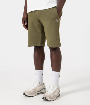 Zebra Shorts in Olive Green by PS Paul Smith. EQVVS Model Shot.