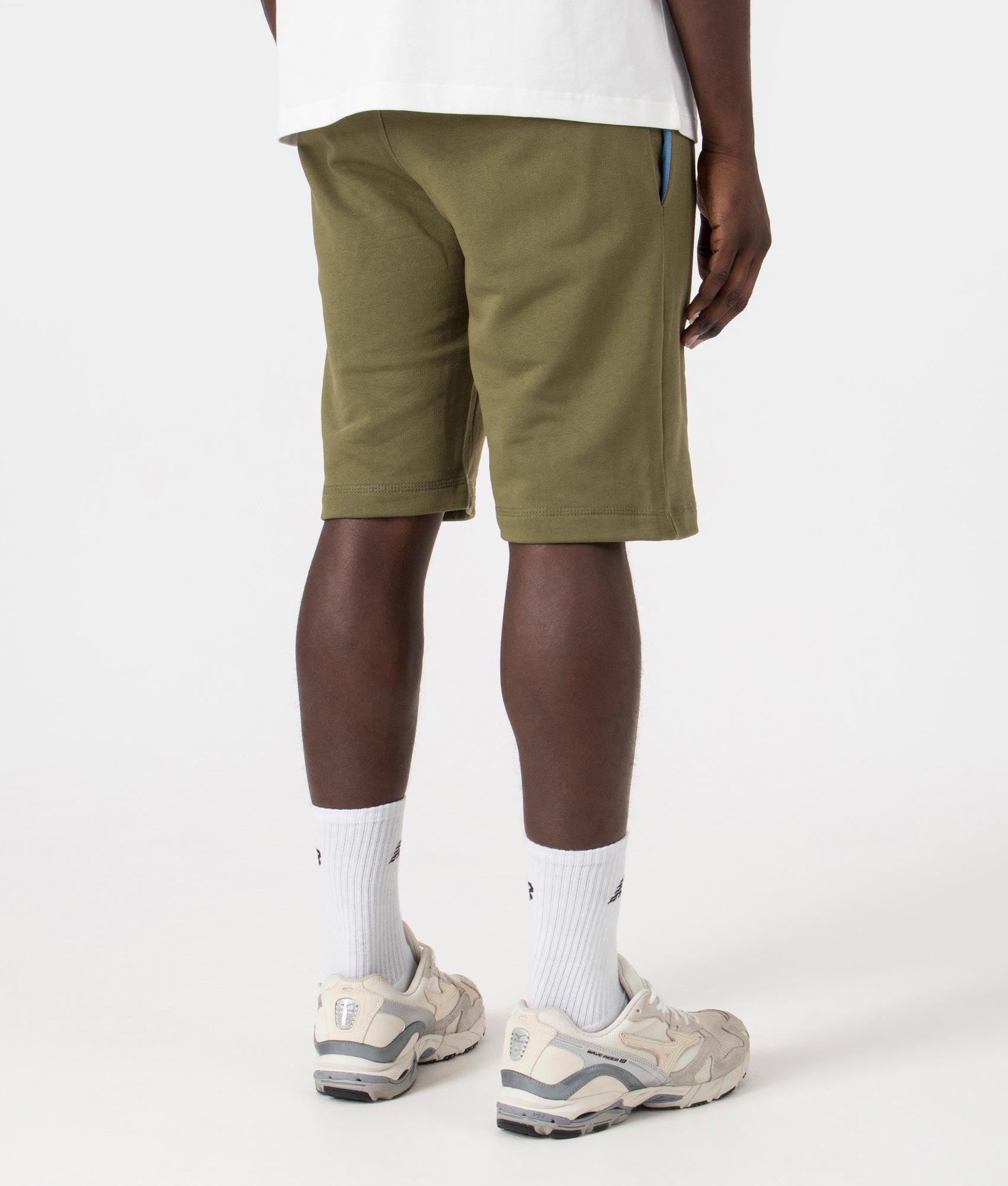 Zebra Shorts in Olive Green by PS Paul Smith. EQVVS Model Shot.