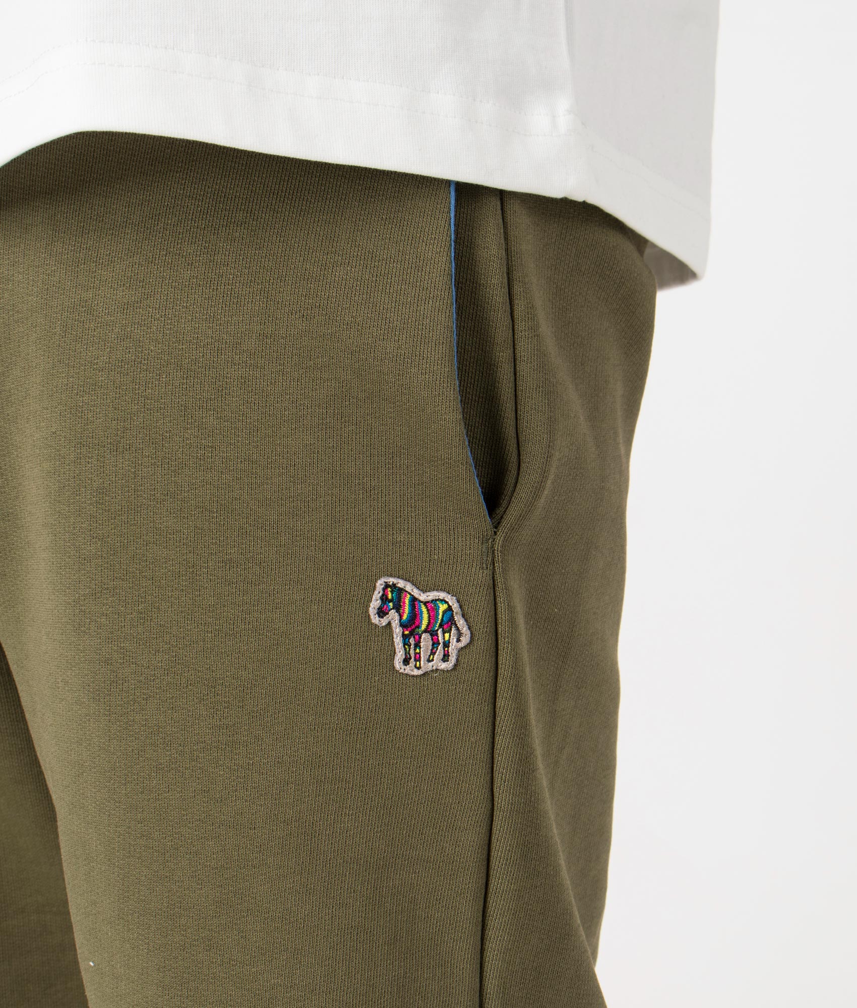 Zebra Shorts in Olive Green by PS Paul Smith. EQVVS Model Shot.