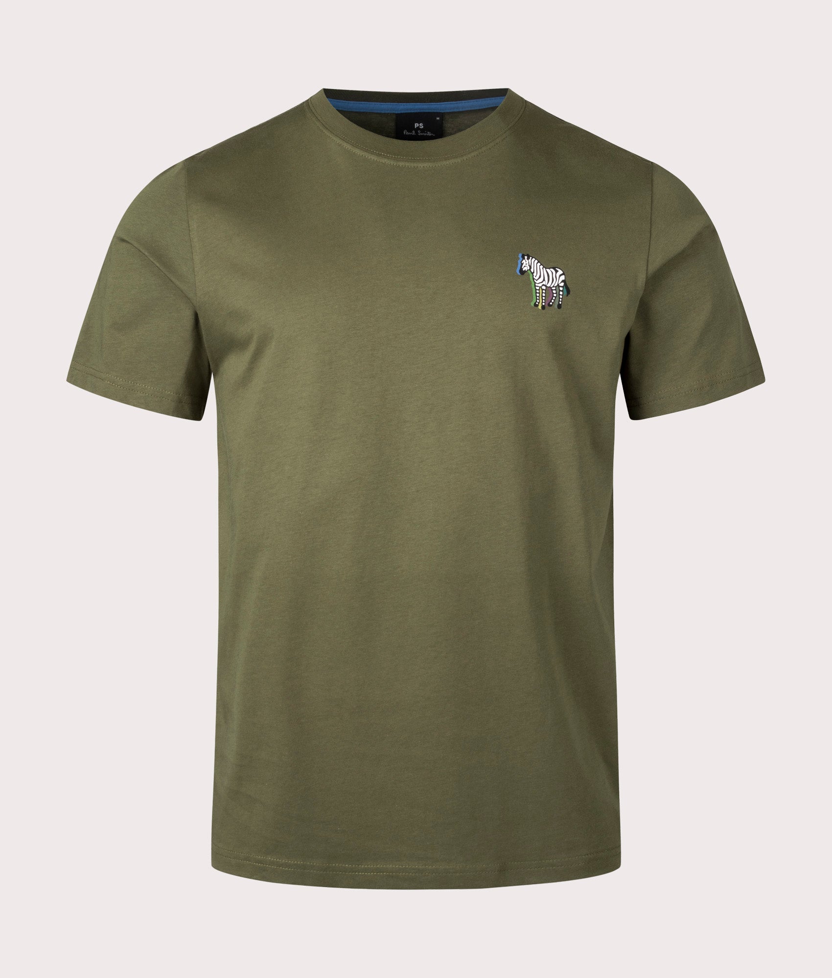Zebra Puff T-Shirt in Green by PS Paul Smith. EQVVS Front Angle Shot.