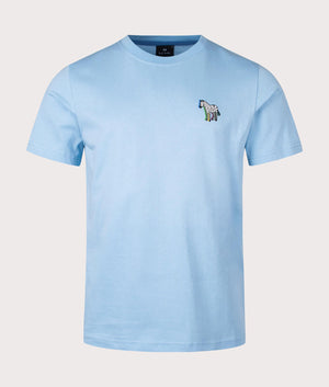 Zebra Puff T-Shirt in Light Blue by PS Paul Smith. EQVVS Front Angle Shot.