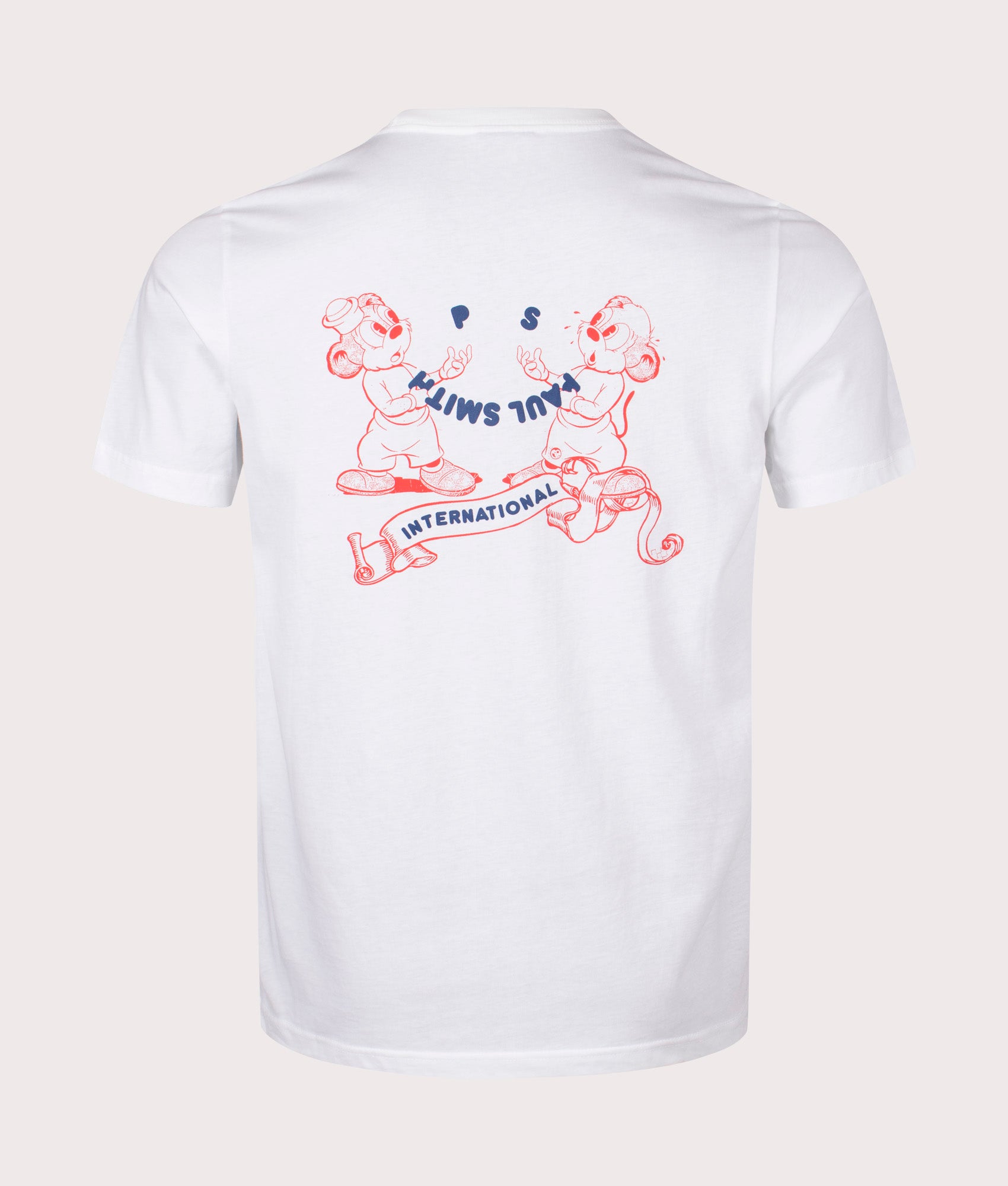 International T-Shirt in White by PS Paul Smith. EQVVS Back Angle Shot.