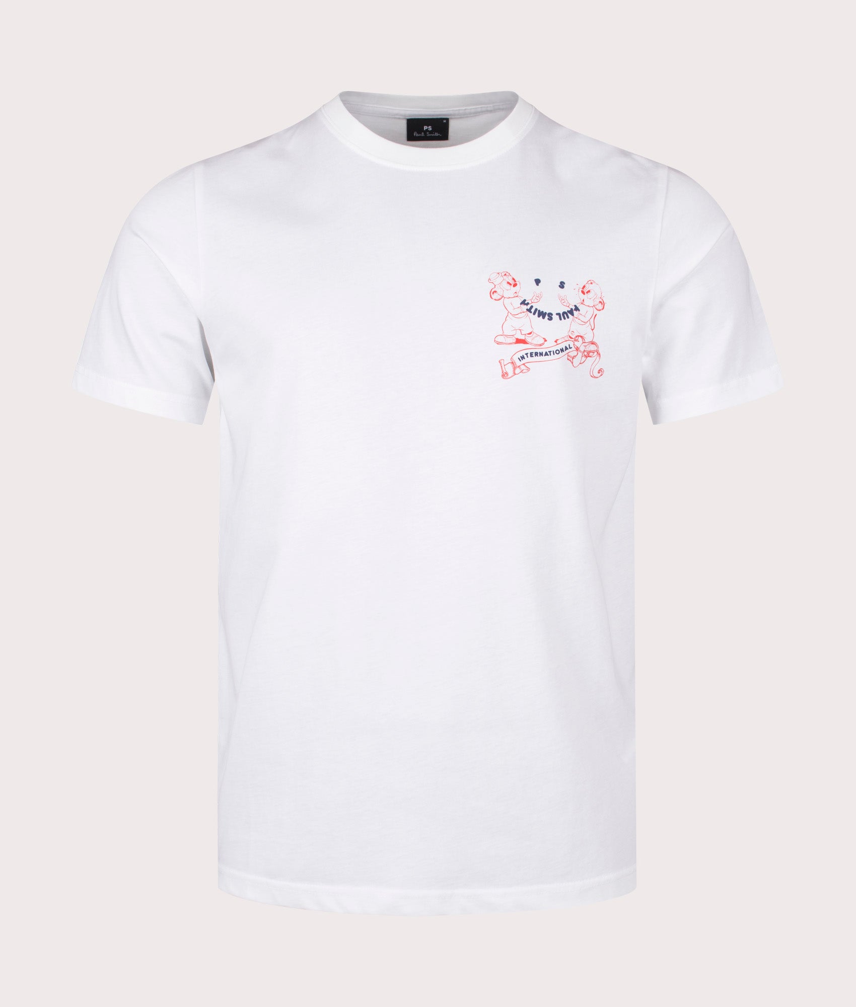 International T-Shirt in White by PS Paul Smith. EQVVS Front Angle Shot.