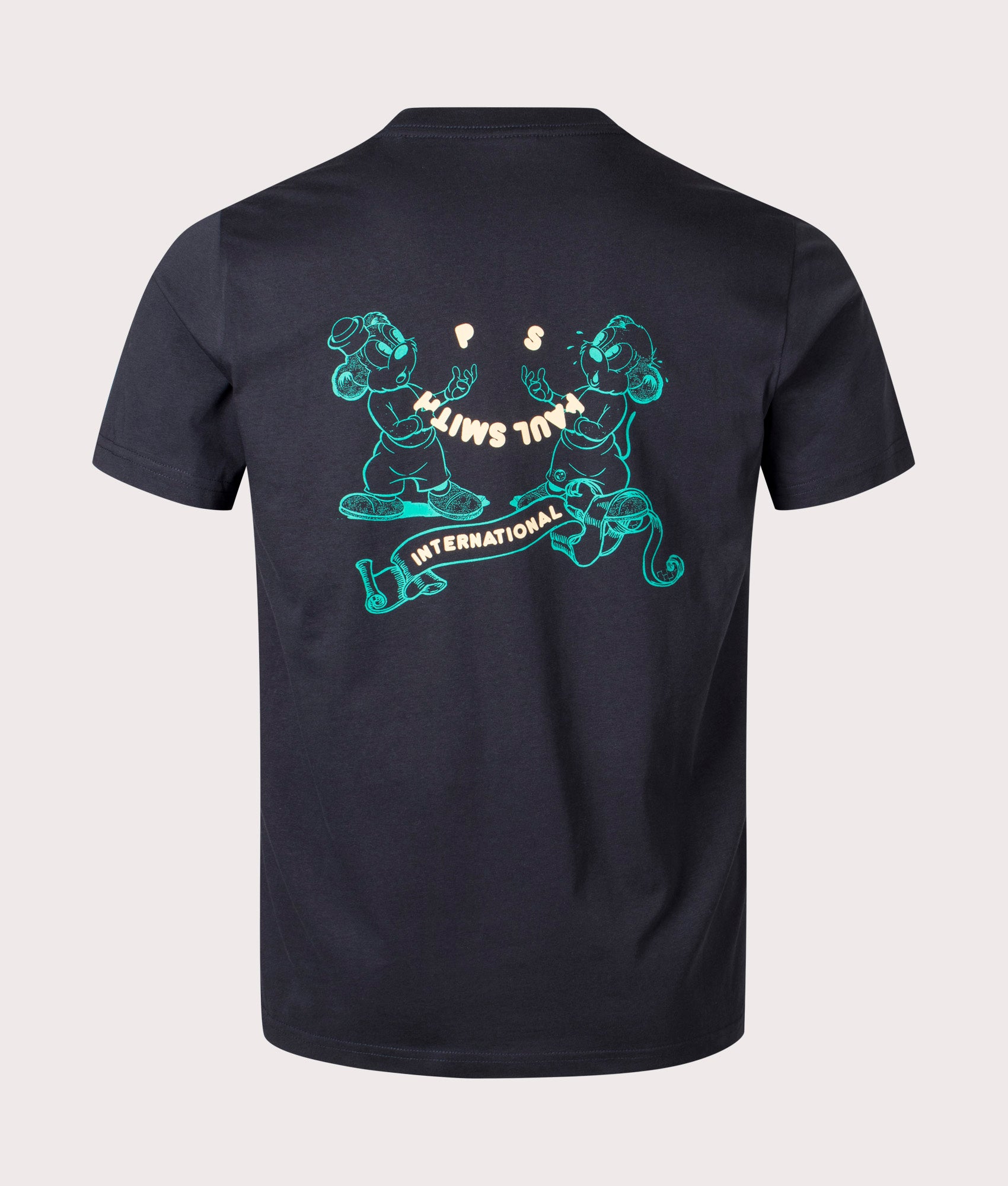International T-Shirt in Very Dark Navy by PS Paul Smith. EQVVS Back Angle Shot.