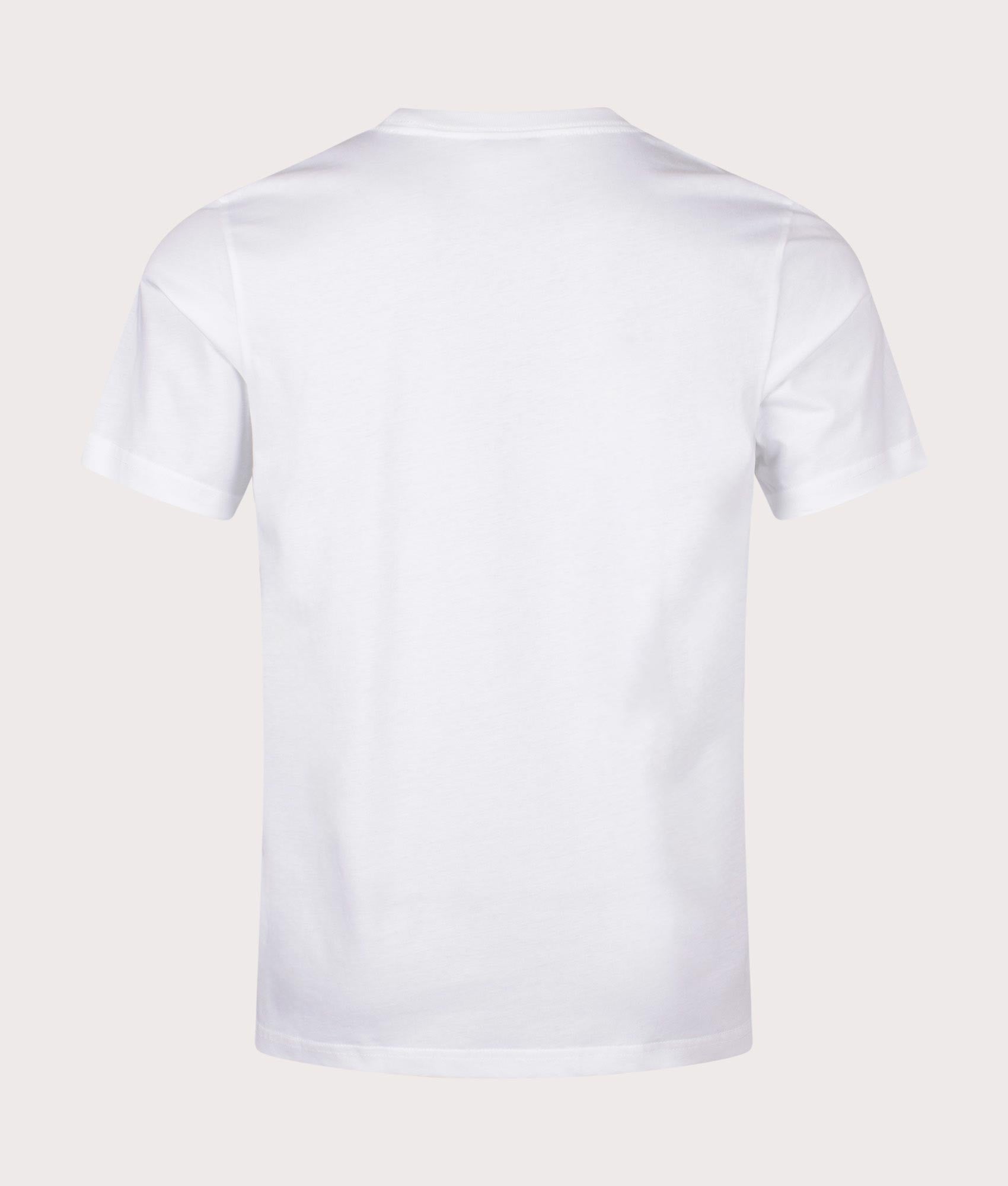 Skull Red Blue T-Shirt in White by PS Paul Smith. EQVVS Back Angle Shot.