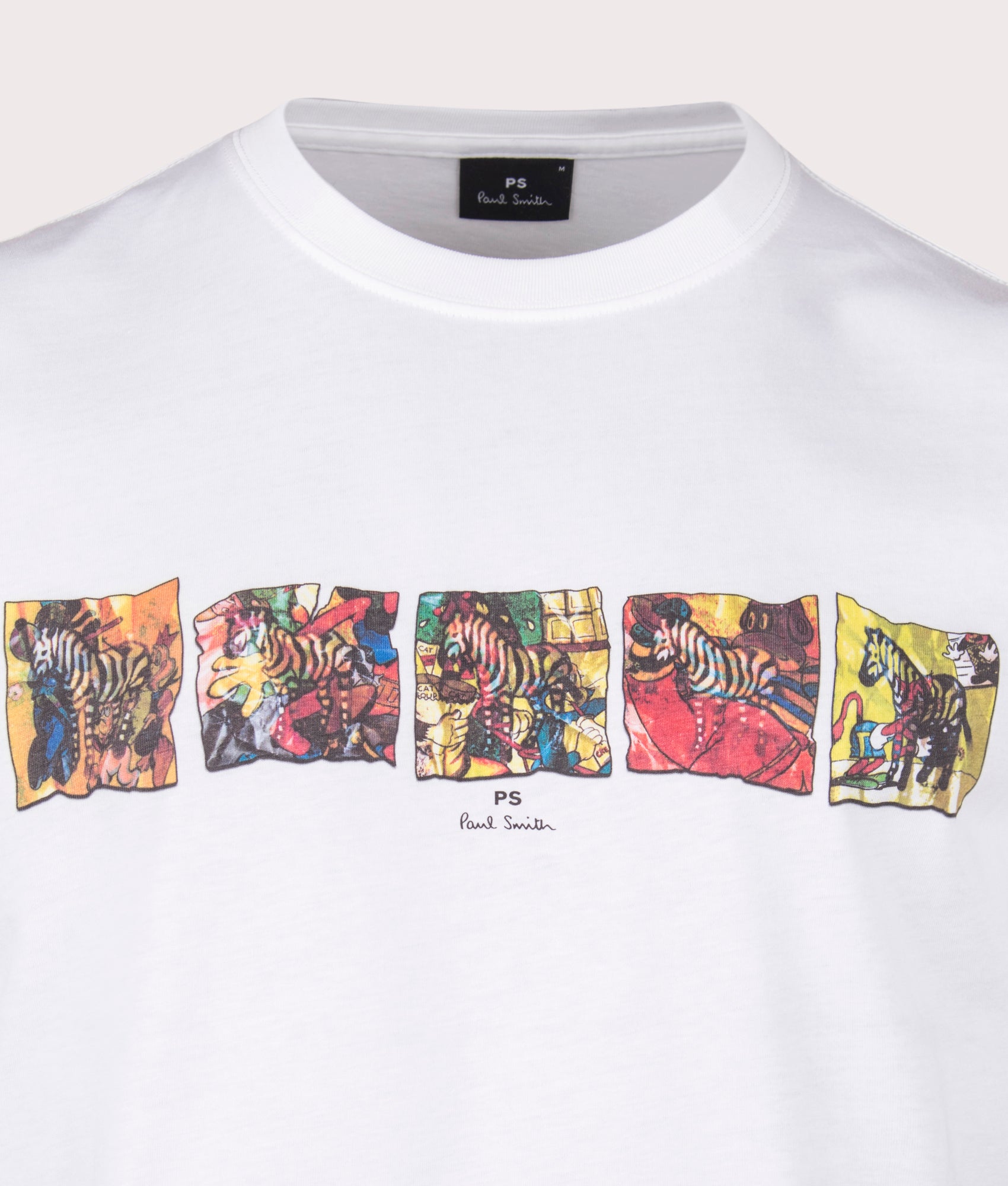 Zebras T-Shirt in White by PS Paul Smith. EQVVS Detail Shot.