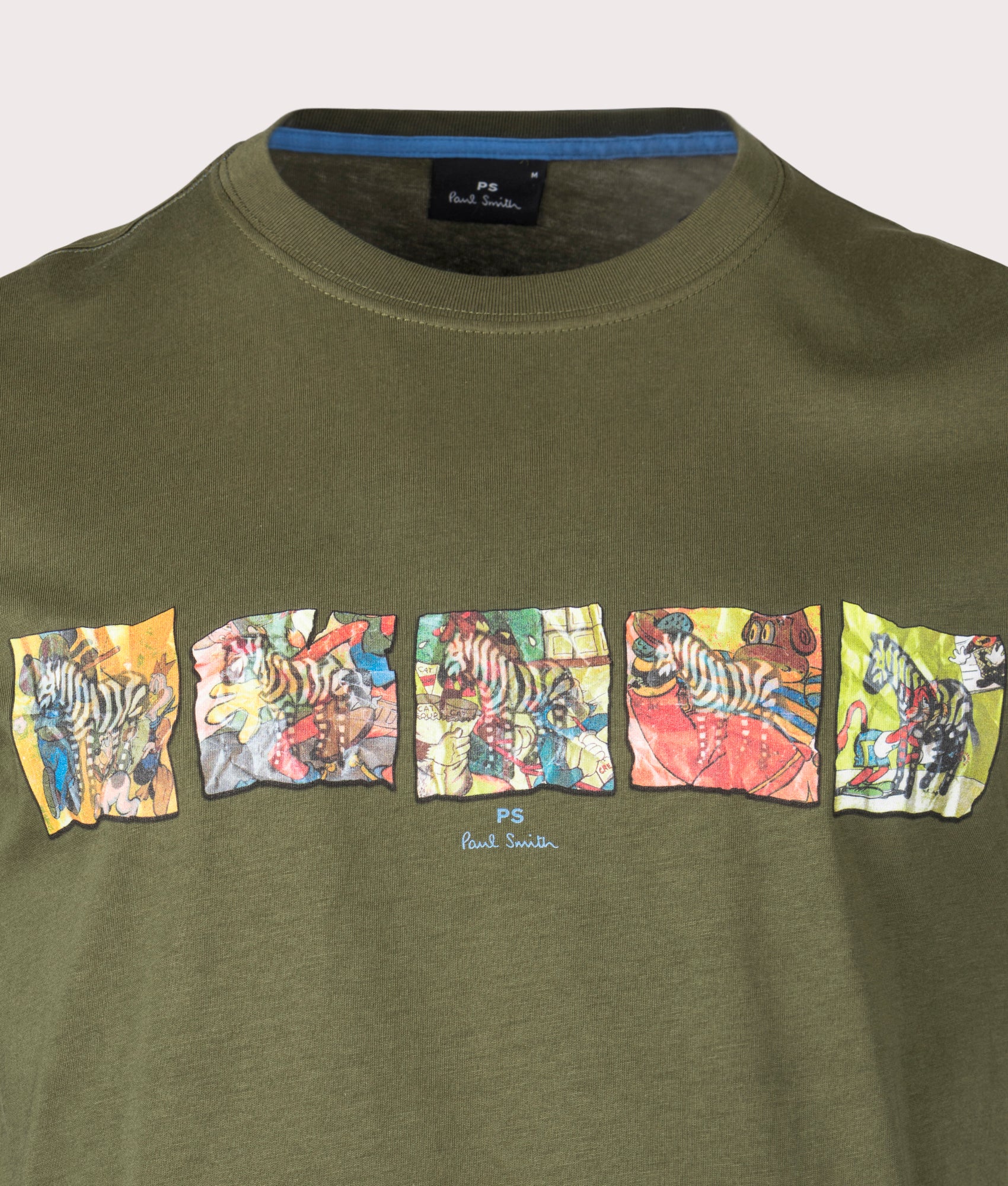Zebras T-Shirt in Green by PS Paul Smith. EQVVS Detail Shot.